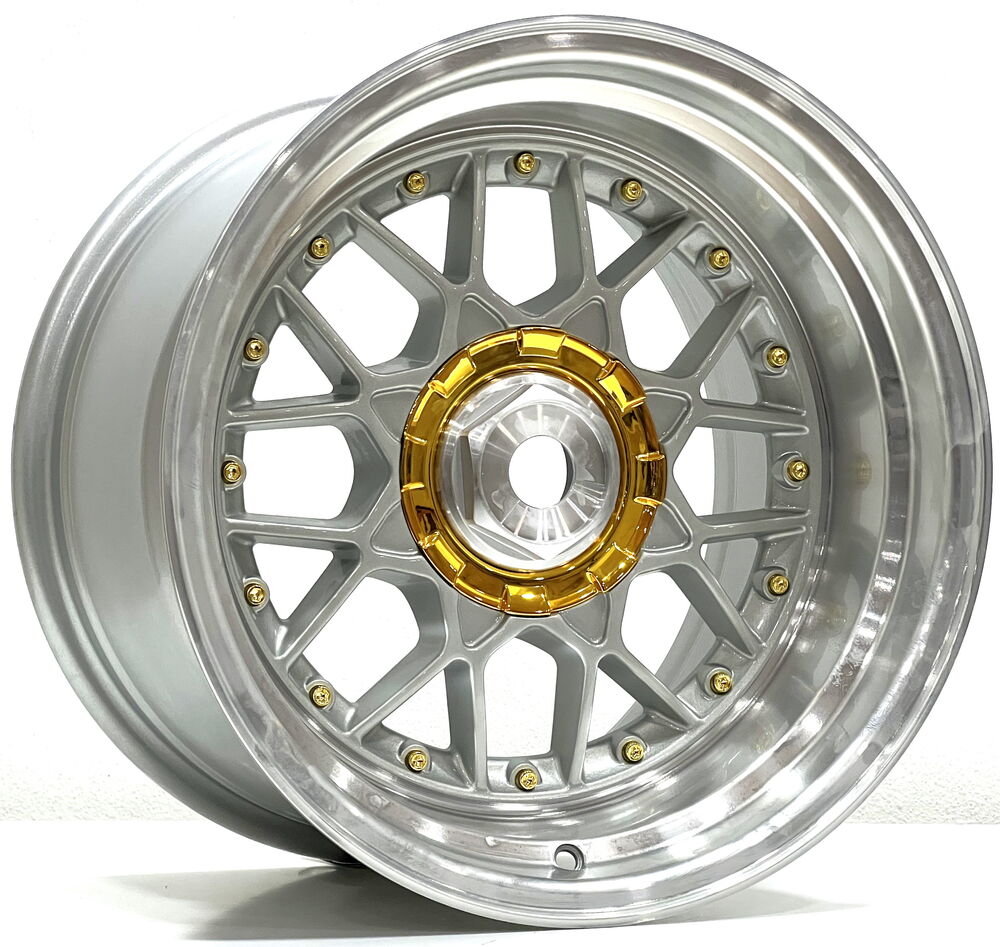 BK-5284 10*16 4*100/108 ET12 73,1 SILVER MACHINED GOLD CUP