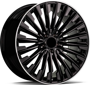 BK-3S1348 8*19 5*112 ET36 66,56 BLACK+LIP MACHINED XL  #1