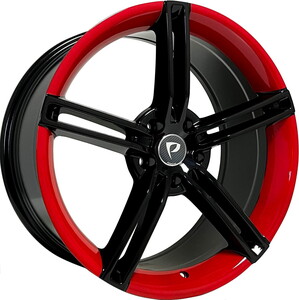 BKYS-1178 8,5*19 5*112 ET35 66,5 BLACK SPOKES + RED STRIP XL #1