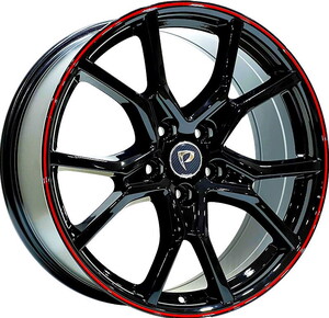 BK-5388 8*20 5*114,3 ET45 64,1 BLACK RED LIP XL #1